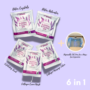 Amora Bubbling and Fizzing SPA Box 6 in 1 : Ultimate Hands and Feet Care With Unforgettable Spa Experience